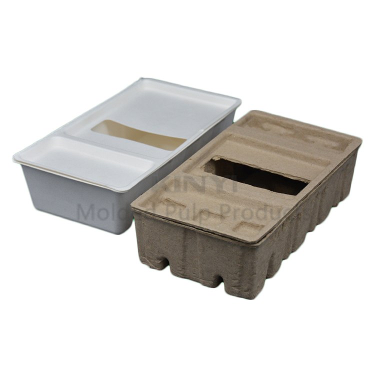 Custom Logo Recyclable Molded Paper Pulp Box with Window