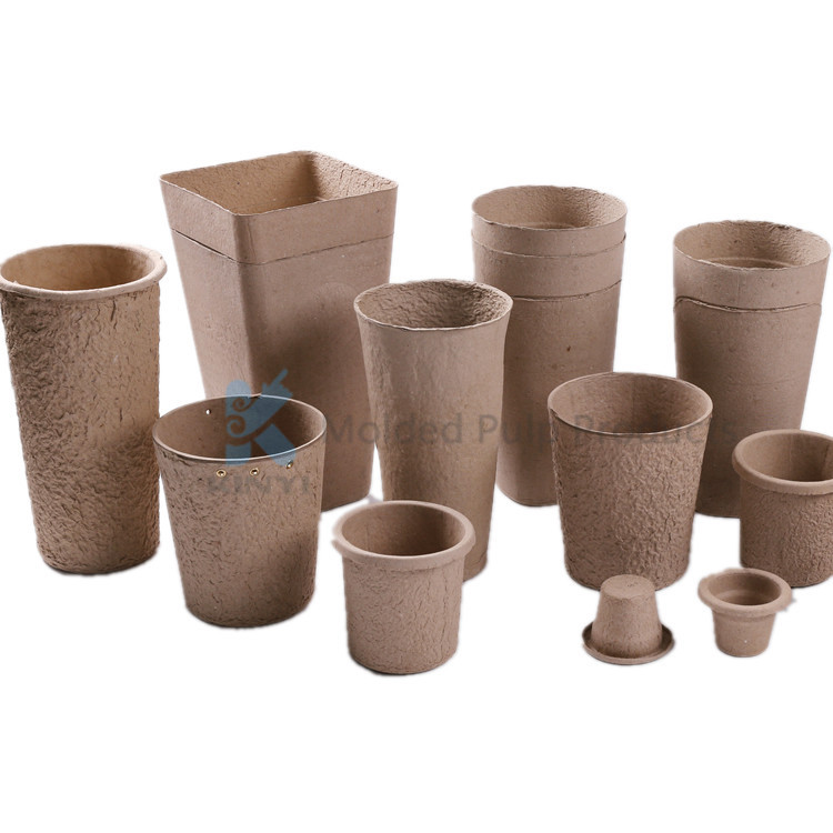 Disposable Recycled Paper Pulp Molded Biodegradable Pots/ Bio Urns
