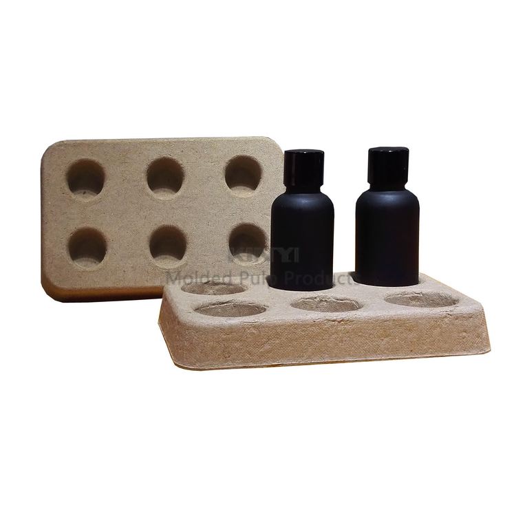 Recycled Molded Paper Pulp Packaging Tray for Small Bottles