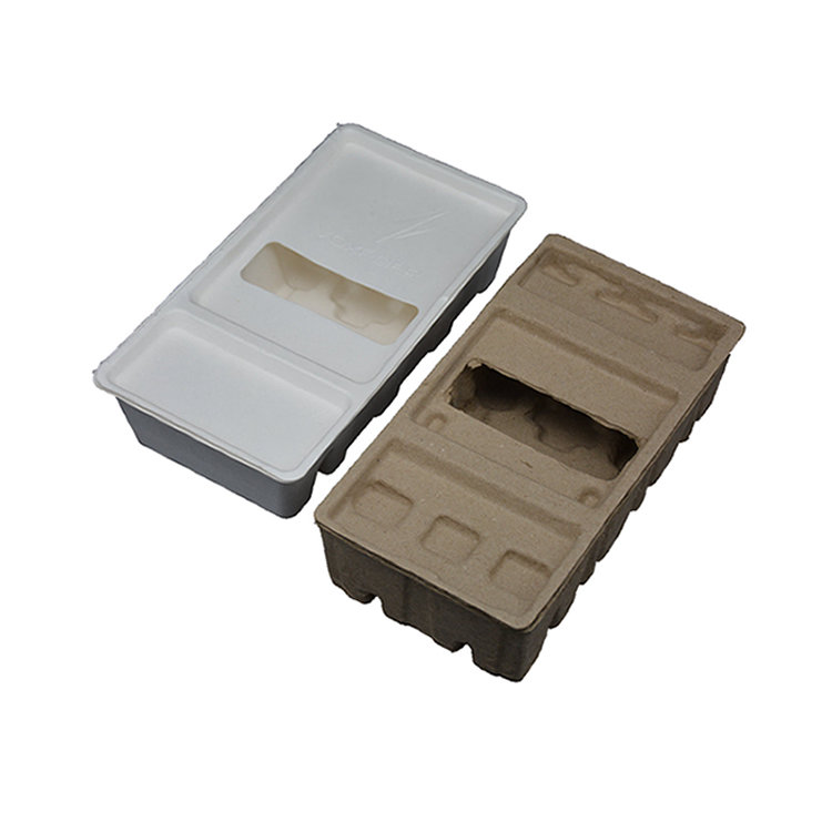 Custom Logo Recyclable Molded Paper Pulp Box with Window
