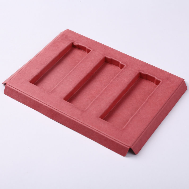 Cosmetics Red pulp tray eco-friendly degradable pulp tray