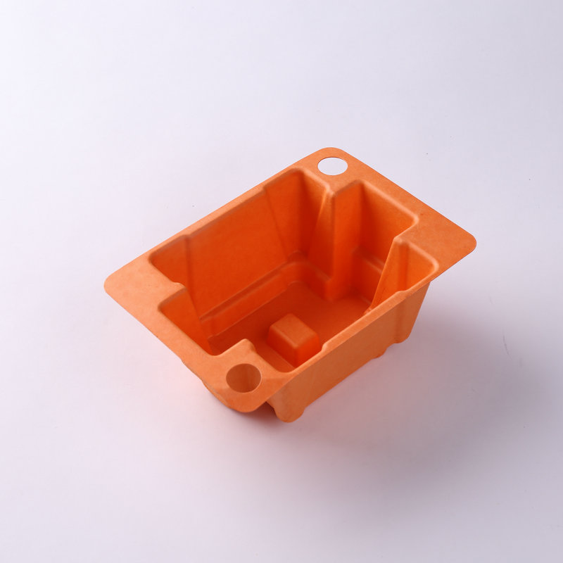 Wet Pressed Orange Color Environmentally Friendly Degradable Pulp Packaging Bagasse Pulp Tray