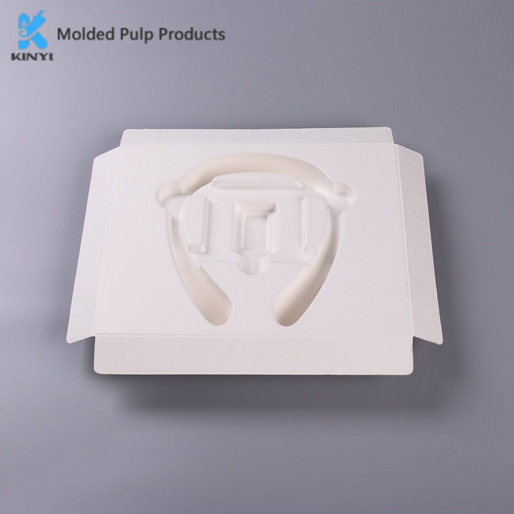 Non-plastic Biodegradable Sugarcane Pulp Packaging Tray for Headphone